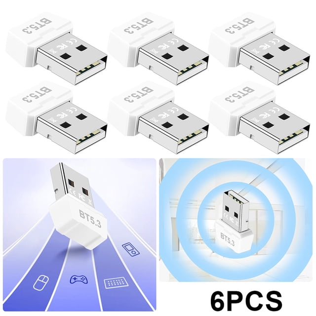 Likrtyny Adaptador USB Inalámbrico Transmisor Receptor Audio 5.3 Compatible Con (Blanco)