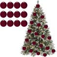 thumbnail image 1 of 12 bolas de terciopelo para adornos navideños, 2,36'', adornos flocados para árbol de Navidad, bolas de terciopelo para adornos de árbol de Navidad, decoración de corona (#06), 1 of 2