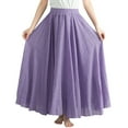 thumbnail image 1 of Falda larga de corte A de color liso para mujer - Falda media con cintura elástica, 95 cm de largo, mezcla de poliéster, tallas reales - S-XXL, 1 of 5