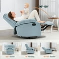thumbnail image 3 of hzlagm Glider Recliner Nursery Chair with Manual Adjustable Footrest Swivel Rocker Recliner for Small Spaces Living Room Bedroom RV - Mint Blue, 3 of 6