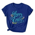 thumbnail image 2 of Levmjia Women Easter Bunny T-Shirt Rabbit Graphic Tees Tops Women's Easter Printed Round Neck Short Sleeved T-shirt Loose Top, 2 of 3