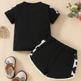 thumbnail image 5 of TOWED22 Girls Summer 2 Piece Outfits Kids Oversized T Shirts and Shorts Clothing Sets 5-14 Years Black,2-3 Y, 5 of 7