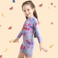thumbnail image 4 of GYRATEDREAM Girls One Piece Swimsuit Bathing Suit Zipper Rash Guard Kid Short Sleeve Swimwear Beach Wear UPF50+ Sunsuit for 7Y Purple, 4 of 8