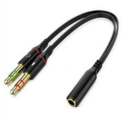 epacks Headphones Y Cable Splitter Adapter 3.5mm Female to 2 Male Premium Gold-Plated Corrosion-Resistant Audio Mic Y Cable for Headset Connecting to PC