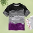 thumbnail image 4 of Grungy Purple Splash Art Womens Tops Women's Fashion Casual Short Sleeve Flower Print Round Neck Pullover Top Blouse, 4 of 6