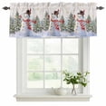 thumbnail image 2 of Beige Christmas Snowman Valances for Windows, Decorative Rod Pocket Window Valance Curtains, Winter Xmas Tree Snowflakes Short Curtain Drapes for Kitchen/Bathroom/Living Room, 2 Panels, 60" W x 18" L, 2 of 9