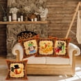 thumbnail image 2 of 4pcs Fall Throw Pillow Covers 18x18 Inch Pumpkin Buffalo Check Plaid Autumn Harvest Farmhouse Decorative Pillow Cover Cotton Linen Scarecrow Maple Leaves Sunflower Pillow Cases Square for Porch, 2 of 6