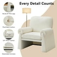 thumbnail image 5 of Oversized Beige Accent Chair, Comfy Single Armchair with Thick Cushions & Armrests, Modern Upholstered Living Room & Bedroom Reading Chair, 5 of 7