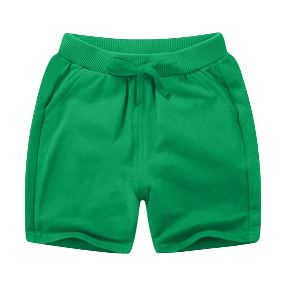 GiLiling Toddler Baby Boys Shorts Summer Solid Cotton Short for Kids Girls Childrens Sport Jogger Shorts Casual Pants (Green, 9-10 Years)