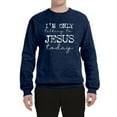 thumbnail image 2 of Wild Bobby, I'm Only Talking to Jesus Today Inspirational/Christian Unisex Crewneck Graphic Sweatshirt, Vintage Heather Navy, 3X-Large, 2 of 6