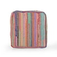 thumbnail image 5 of Noble House Paisley Boho Jute and Chindi Pouf in Multicolor, 5 of 7