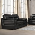 thumbnail image 5 of Sunset Trading Jayson 73" Modern Top-Grain Leather Loveseat in Black, 5 of 5