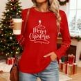 thumbnail image 5 of Christmas Tree Shirt Women Christmas Embroidered Trees Long Sleeve Shirts Gift Xmas Graphic Tee Tops, 5 of 7