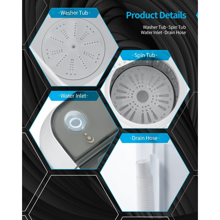 Muhub 18 lbs Portable Washing Machine,Compact Twin Tub Wash&Spin