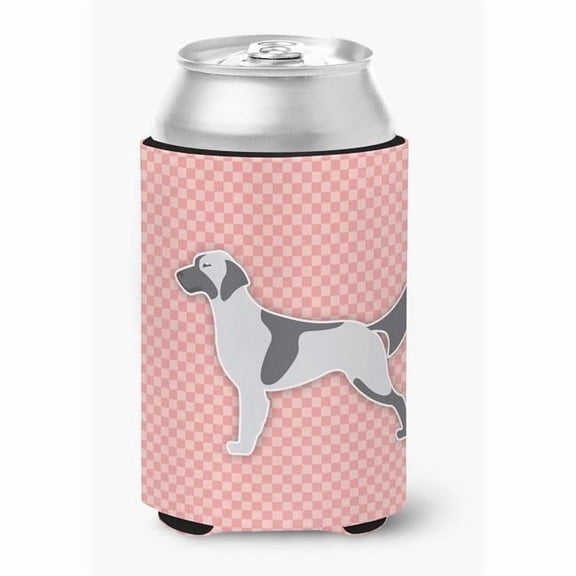 English Setter Checkerboard Pink Can or Bottle Hugger