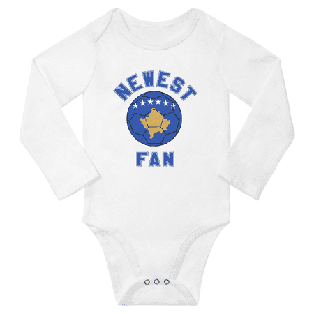 

Newest Kosovo Soccer Football Fan Baby Long Sleeve Rompers Clothes Outfits (White 12 Months)
