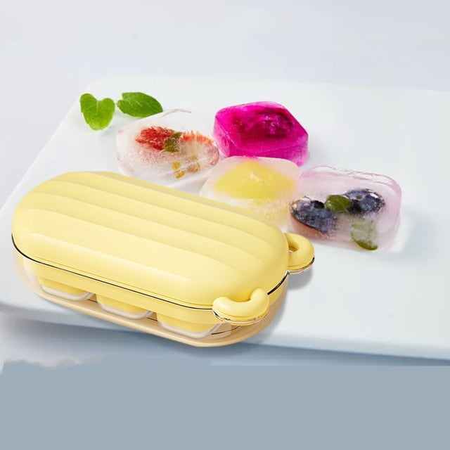 Hbdhejl Bear Ice Box Silicone Ice Cube 6 Boxes Of Ice Box Household With Cover Square Ice Ice Box