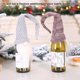 thumbnail image 3 of Ounissouiy Cubierta de botella de vino estilo nórdico Navidad Santa Claus tejido de felpa de comedor para el hogar botella de vino ropa Kits de decoración para fiestas Gris blanco, 3 of 6