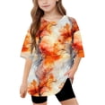 thumbnail image 2 of Virmaxy (5-15 Years) Boys Girls Fashion Casual Shirt Teenagers Solid Color Short Sleeve Round Neck Top Summer Loose Casual Trendy Pullover Shirt Multicolor-25 6 Years, 2 of 8