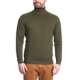 thumbnail image 3 of Arthur Black Men's Solid Olive Green Pullover Cotton Blend Turtleneck Sweater, 3 of 3