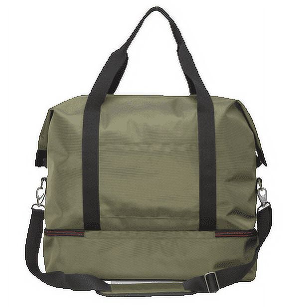 Swiss Tech Drop Bottom Travel Weekender Duffel - Olive/Black