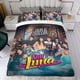 thumbnail image 4 of SOY LUNA Conjunto de sábanas temático, trío de piezas, cómodo y amigable con la piel, diseño único, regalo de decoración para el hogar para familiares, amigos y fans,173cm *218cm, 4 of 6