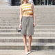 thumbnail image 4 of Puntoco pantalones cortos de verano para mujer, moda 2024, cintura elástica de verano para mujer con cordón, botones sólidos, pantalones casuales de cinco puntos, 4 of 6