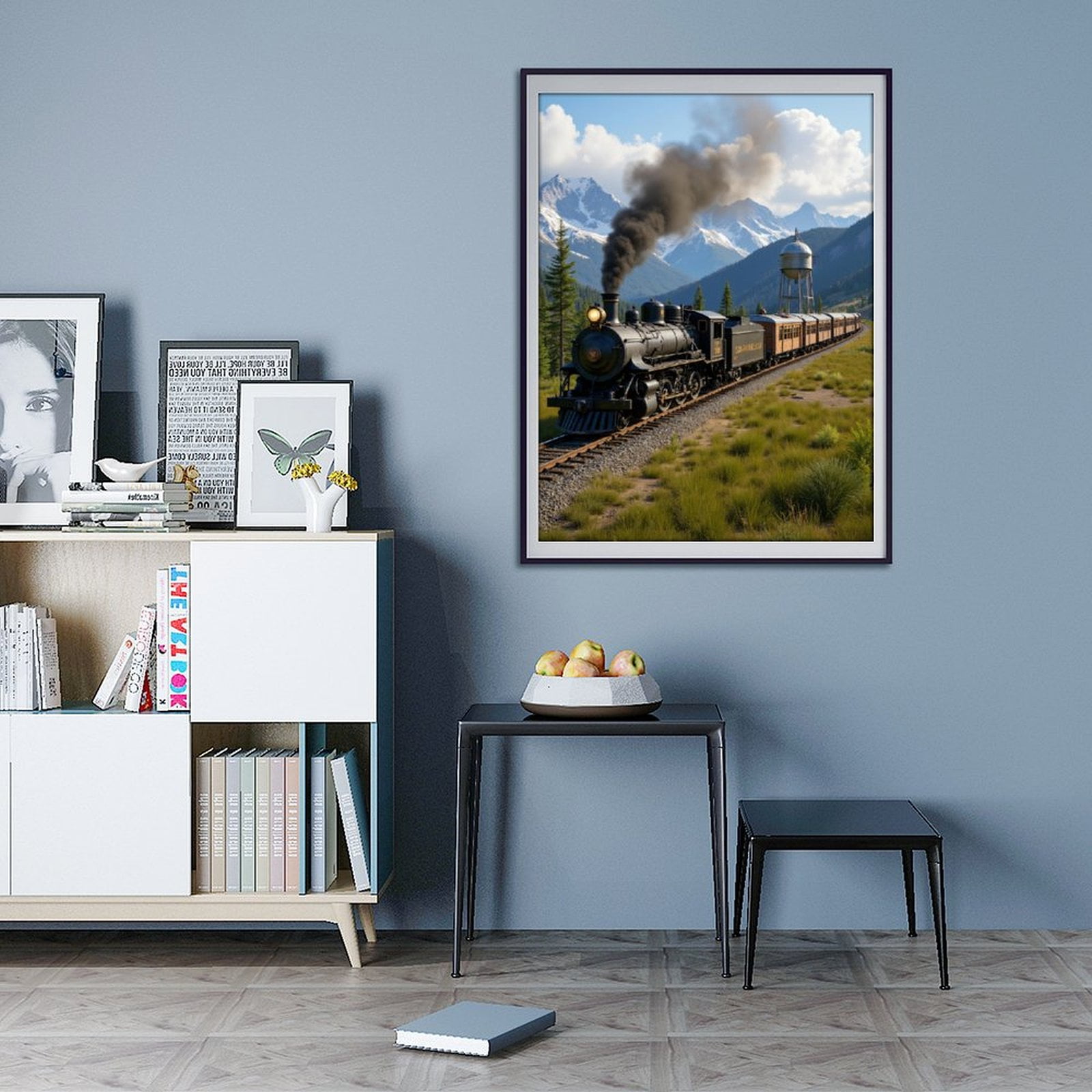 Diamond Art Kit for Adults, Historic Steam Train Scenic Mountains Diamond Painting for Adults Beginners, 5D DIY Diamond Art Painting Kits, Colorful Diamond Painting Craft for Home Decor 12x16