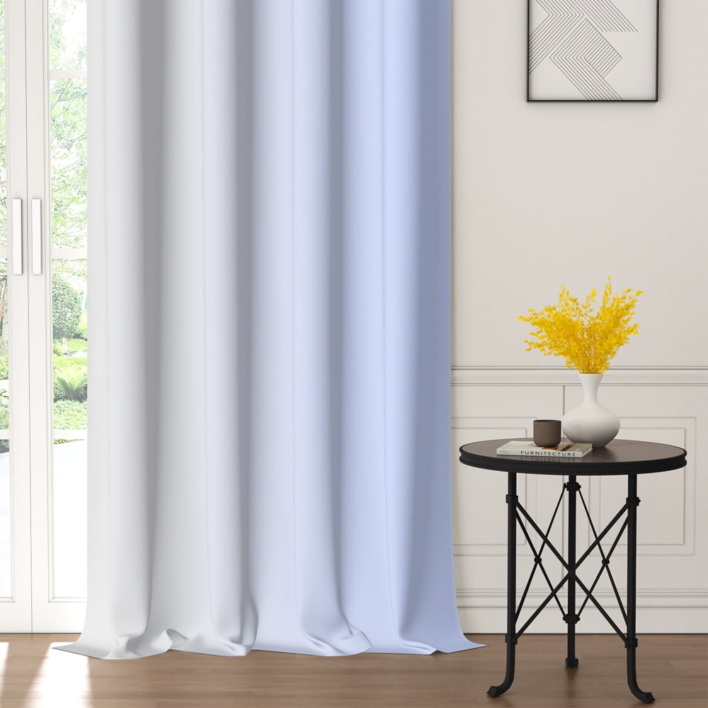 Lfeey Purple and White Ombre Curtains, Light Blocking Window Drapes for Living Room/Bedroom, 42x72 inch, 2 Panels