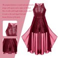 thumbnail image 6 of Miutii Kids Flower Girls Dress Sparkly Sequins Wedding Ball Gown Princess Birthday Pageant Maxi Burgundy 10, 6 of 7