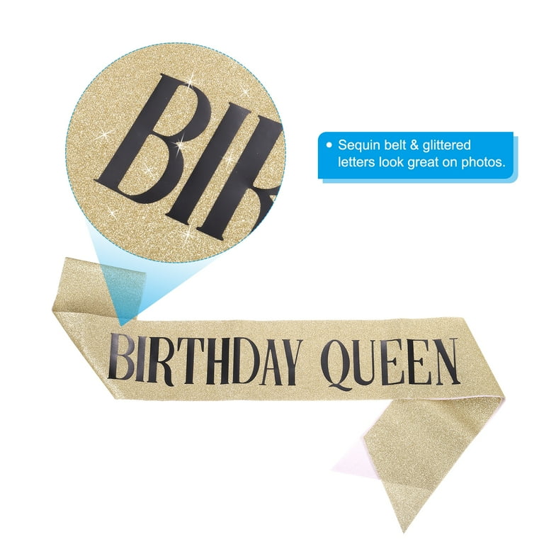 Birthday Girl Sash – Pink Satin With Silver Glitter, 31.5" X 3.7", Reusable For 13, 16, 21, 30, 40, 50+ Birthdays