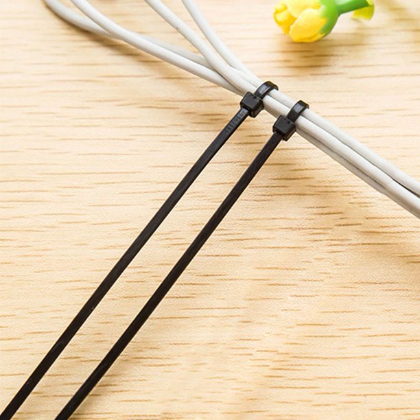 1000 Uds. Bridas de nailon autoblocantes, bridas de plástico para envolver cables, bridas con cremallera (negro M)