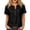 Black #006, variant on Women's Short Sleeve Henley Shirt Button Front Pocketed Blouse Loose Fit Casual Tops for Work Daily Wear with Pocket, L