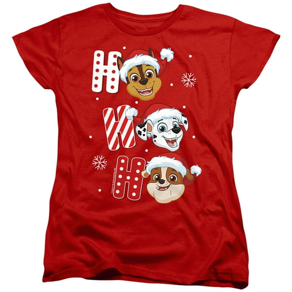 Paw Patrol Chase Marshall Rubble Christmas Santa Hats Women's T Shirt
