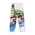thumbnail image 3 of Lsque Alligator Donut Pool Float Print Men's Pajama Pants, Lounge Pant - Comfortable Home Wear,Elastic Waistband, Stylish Design-Small, 3 of 9
