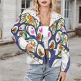 thumbnail image 3 of Jackets for Women Winter Coat Jackets Flannel Stand Collar Jacket(Colorful Heart Tree Flowers,Size:S-4XL), 3 of 7
