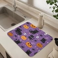 thumbnail image 6 of Dish Drying Mat Absorbent Dish Drainer Kitchen Counter 19.7x15.7inch Dish Drying Pad for Countertops Sinks Draining Racks Black Cat and Pumpkin, 6 of 9