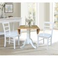 thumbnail image 6 of International Concepts Solid Wood 3-Piece Dining Set with 42 in. Dual Drop Leaf Table and 2 Ladder Back Dining Chairs in Natural/White, 6 of 8