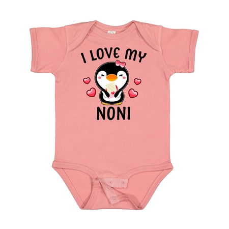 

Inktastic I Love My Noni with Cute Penguin and Hearts Gift Baby Girl Bodysuit