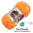 thumbnail image 2 of ComfiTime 6-Pack Velvet Yarn – Bulky #5, OEKO-TEX Certified, Soft Fluffy for Sweaters, Blankets, Scarves, Plush Toys & Home Décor, Crochet/Knitting/Amigurumi, 87.5 Yds/Skein, Machine Washable, Gold, 2 of 18