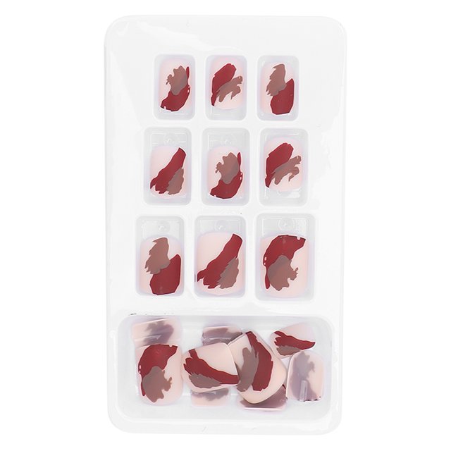 24 Uds. De uñas postizas para mujer, pegamento de cobertura completa para uñas postizas, herramienta de manicura P147