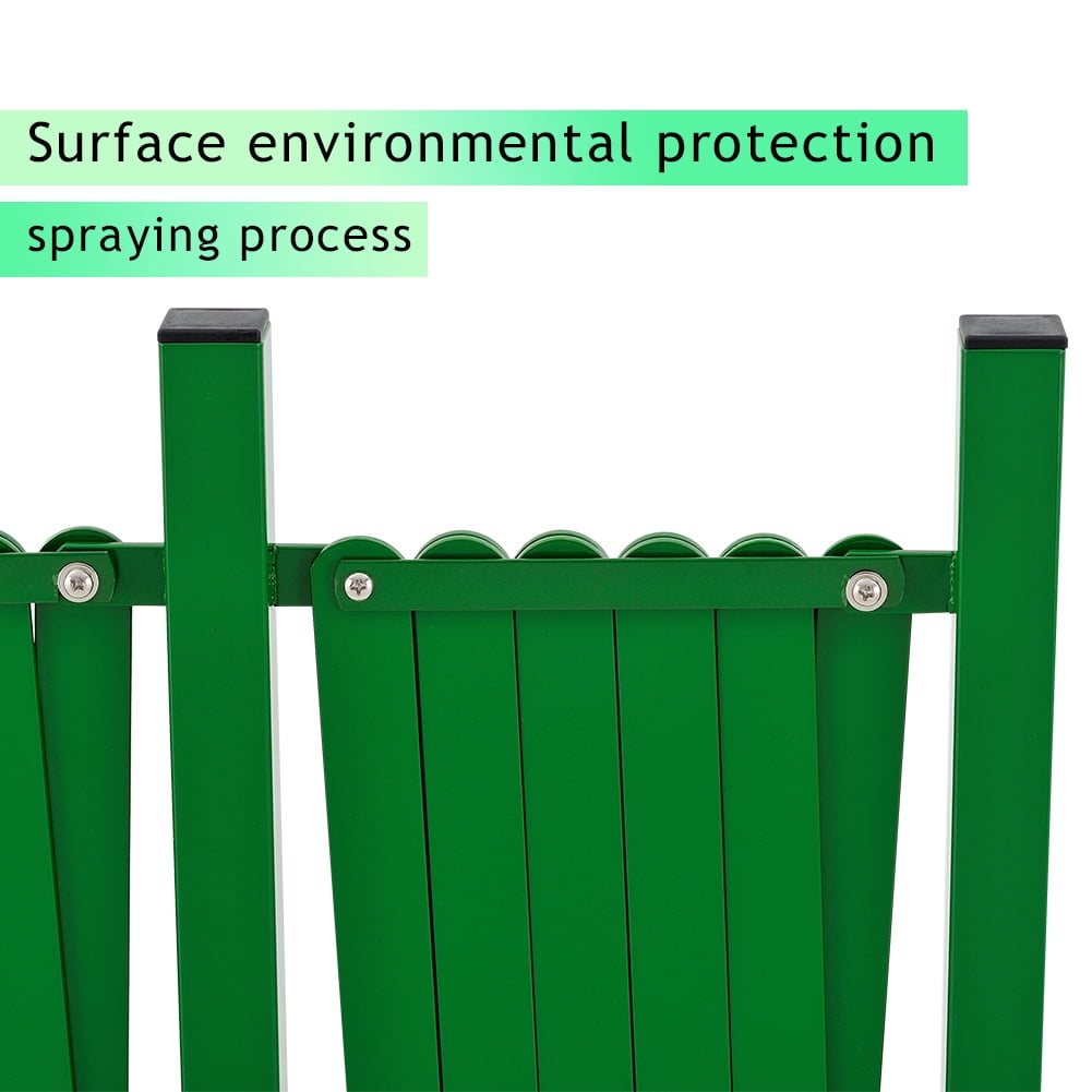 Industrial Expandable Metal Barricade, 16 FT, Green, Portable Safety Barrier with Casters, Flexible Fence Mobile Barrier Gate