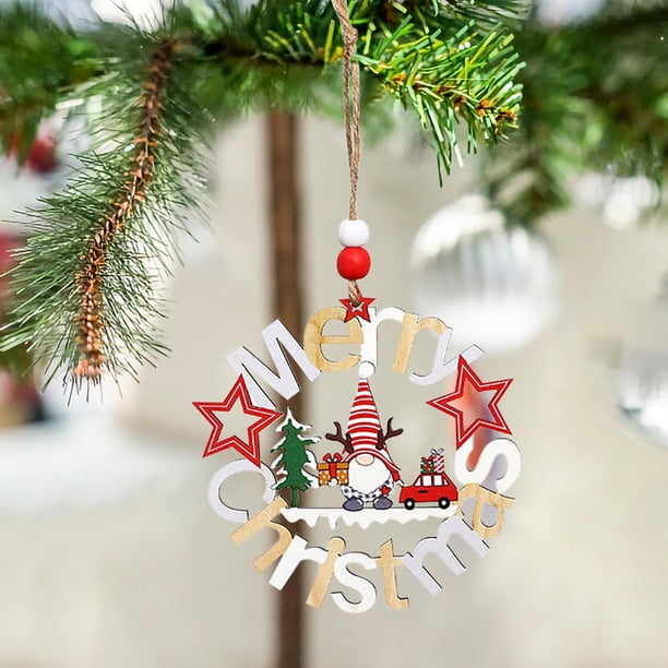 Puntoco hueco Navidad colgante de madera etiqueta colgante colgante árbol de Navidad pequeño colgante sin rostro viejo hombre decoraciones de Navidad Puntoco Puntoco-3108