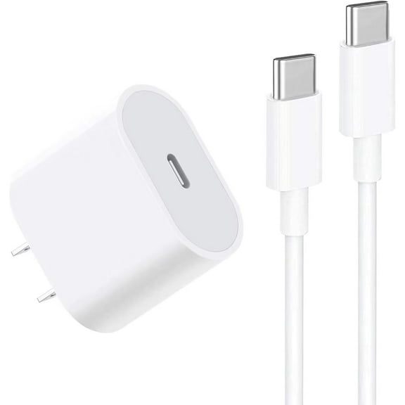 20W iPhone Fast Charger Compatible with iPhone 15/15 Plus/15 Pro/15 Pro Max/iPad, Apple Fast Charger with 5ft USB C to USB C Cable