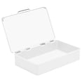 thumbnail image 7 of mDesign Plastic Stackable Organizer Container Bin Box, Hinged Lid - White/Clear, 7 of 7