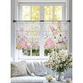 thumbnail image 4 of Happy Easter Sheer Curtains 54 Inch Length 2 Panels for Living Room, Spring Easter Bunny Eggs Floral Gray Wooden Voile Kitchen Curtain Set, Luxury Privacy Drapes Window Treatment for Bedroom, 4 of 7