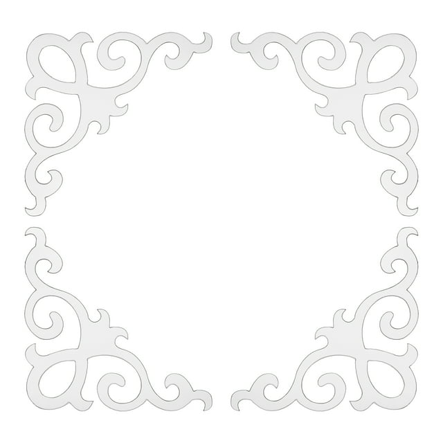 Uxcell 4 Pcs Calcomanías de Pared Autoadhesivas de Espejo, Adhesivos de Azulejos de Espejo Hueco Acrílico para Decoración de Fondo de Habitación, Morado (15x15cm)