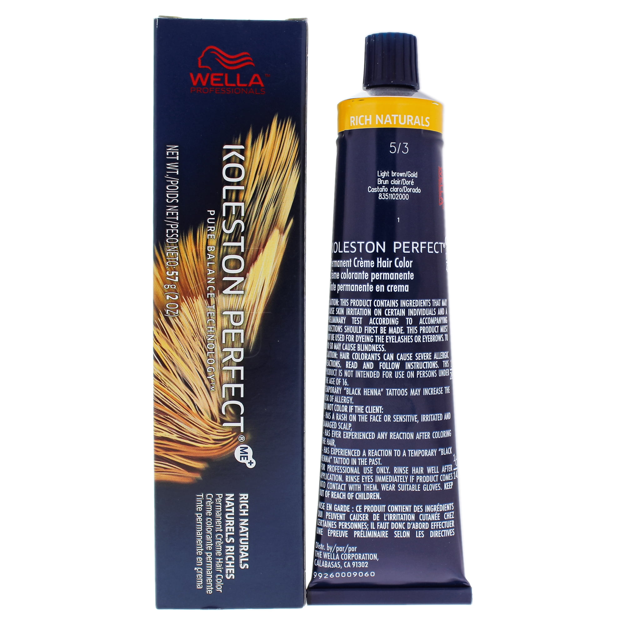 Koleston Perfect Permanent Creme Hair Color - 5 3 Light Brown-Gold