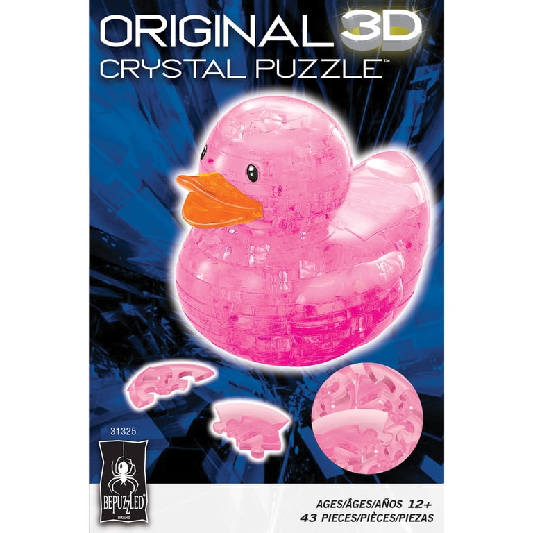 Pink Duck Original 3D Crystal Puzzle from BePuzzled, Dimensional