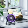 thumbnail image 3 of Purple Desktop Small Fan Portable Large Wind Ultra Quiet Office Desk Student Use Long Version High Speed Concentrated Engine Wide Angle Cooling Compact Design, 3 of 9
